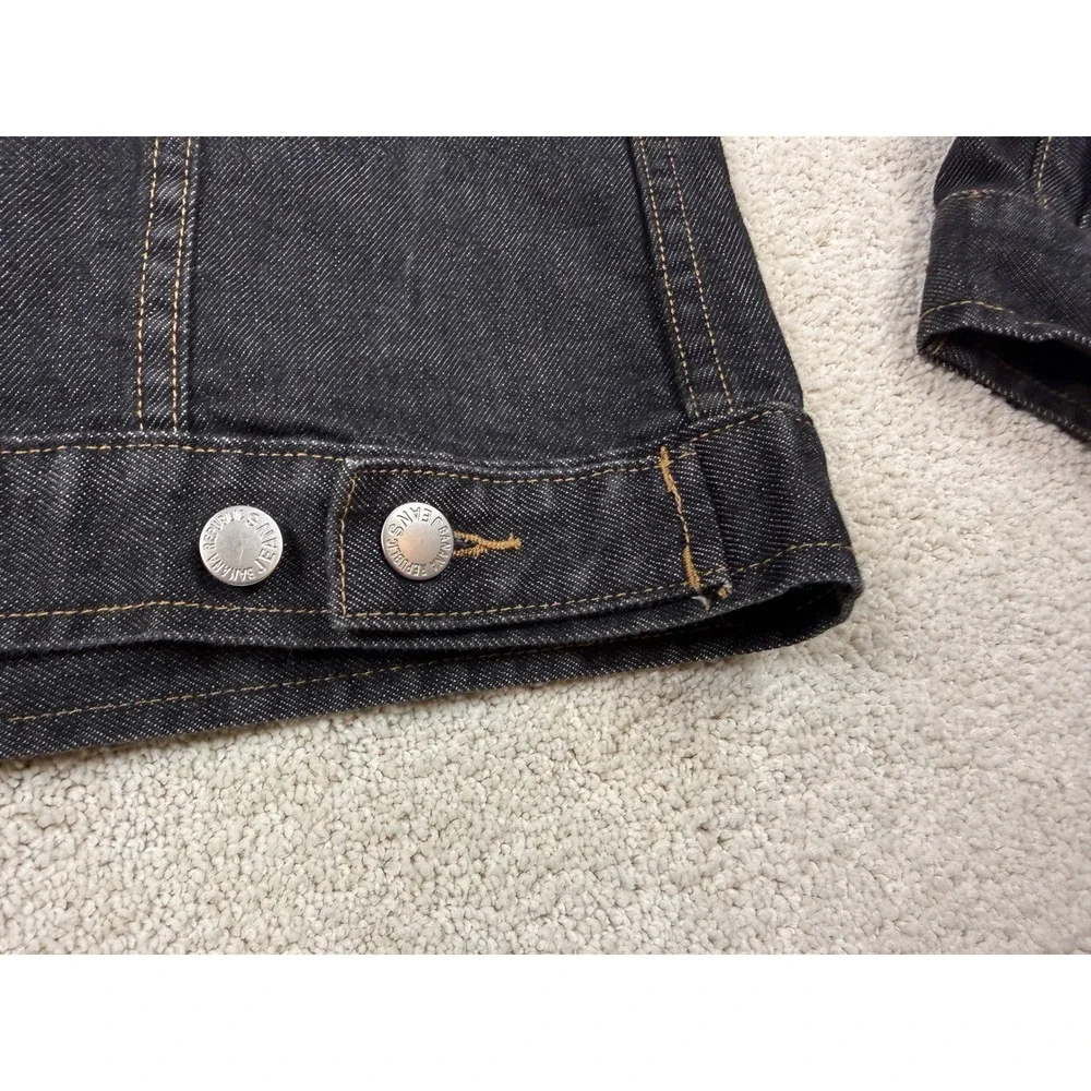 NWOT BANANA REPUBLIC Men's Size XL Black Wash Jean Trucker Jacket #1477